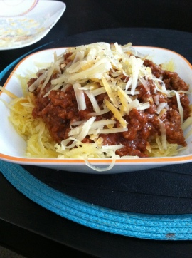 spaghetti squash and meat sauce recipe